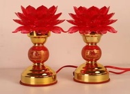圓通佛具佛堂供具 合金LED蓮花燈 長明燈佛前燈 供佛燈 中號80/盞  一對$160小號60/盞 一對$120
