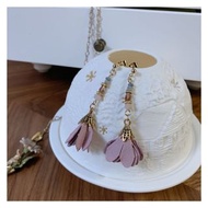 日本直送🇯🇵🇯🇵 民族串珠花耳環/蓮藕粉色