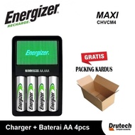 Charger + Baterai AA 4pcs Energizer Maxi