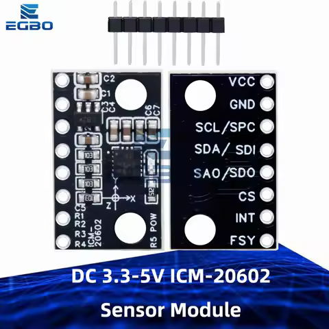 Low Noise High Precision ICM20602 6-Axis Sensor - 3.3-5V Wide Voltage Module for Arduino Robotics Pr