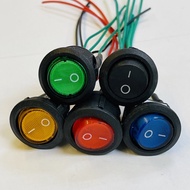 2-Way Round Switch On-Off Connect The Cable With 3 Lights 12v (No 2 12v=125v)