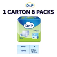 DR. P PANTS VALUE LEVEL 6 ABSORBENCY ADULT PANT DIAPER M10/ L9/ XL8 (8 PACKS) - 2X SKIN PROTECTION W