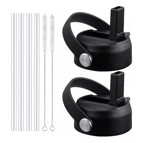 2 Pack Straw Lid for Hydro Flask Wide Mouth 12Oz 18Oz 32Oz 40Oz 64Oz,Flexible Handle Replacement Lid