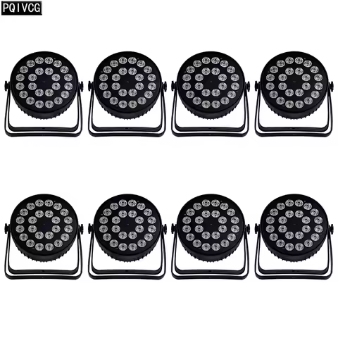 8 PCS 24x12w RGBW 24x18w RGBWA UV Led Par Light DMX Strobe Light Fullo Color DJ Lights ABS Flat Par 