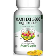 Maxi Health Vitamin D3 5000 IU Softgels - 125 mcg D3 Vitamin 5000 IU - Vitamin D 5000 IU for Healthy