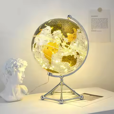 Mova Globe LED Transparent Home Decor Light Luxury Home Ornament Living Room Study Office Table Deco