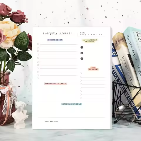 1pc Undated Daily Planner Notepad, Everyday To Do List Pad with Priority Checklist, Work & Life Orga
