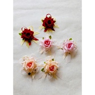 1 Corsage_Wedding corsage_Fabric flower Brooch Pin Hijab Pin