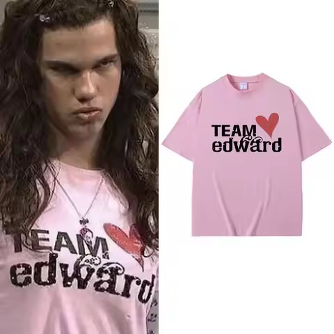 Jacob Wears Team Edward Same Style T Shirt Twilight Fans Clothing Vintage T Shirts Men Women Cotton 