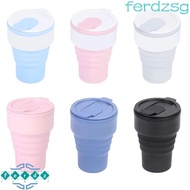 JENNIFERDZSG Folding Coffee Cup, 375ml Silicone Collapsible Cups with Lid, Water Bottle Foldable wit