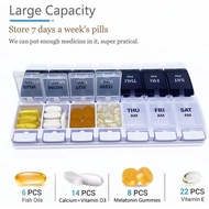 【Pill Box】Weekly Pill Box Organizer 7 / 14 Days Portable Medicine Case Box 7 / 14 Days AM PM Weekly Travel Pillbox