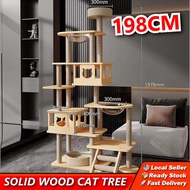 Solid Wood Cat Tree Large Cat House Cat Scratching Premium Condo catvilla untukbanyakkucing