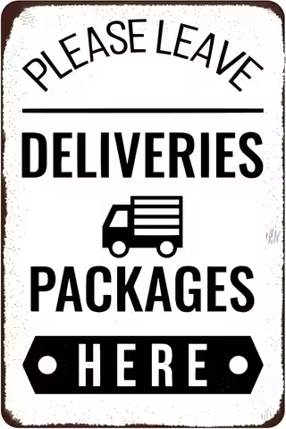 Package Delivery Sign Please Leave Deliveries Packages Here Metal Tin Decor for Front Door House Hom