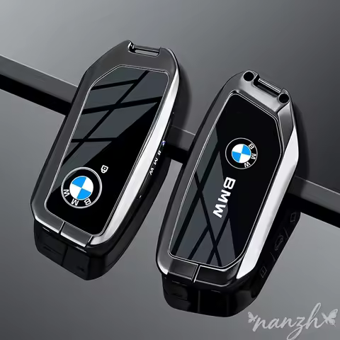 Zinc Alloy + Leather Car Key Case Accessory Keychain For BMW 7 Series G70 G09 XM U06 G81 M3 I7 X7 G0