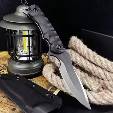 Portable Camping Knife 8Cr13mov Blade G10 Handle High Hardness Survival Portable Self-defense Tactic