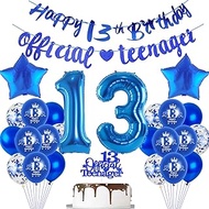 Balloons 13th Birthday Decoration Boys Blue, Garland Official Teenager 13th Birthday Decoration for