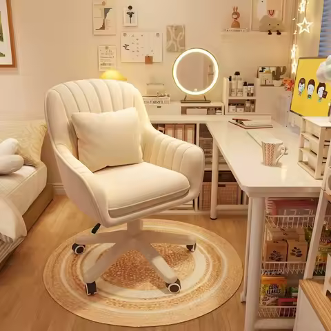 Bedroom Comfortable Makeup Stool Office Ergonomic Desk Chair Backrest Chair Computer Chair Dormitory