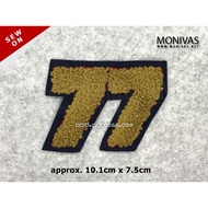 Lucky Number 77 Chenille Embroidery Patch DIY Sew On Applique