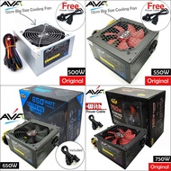 Official AVF 500W/550W/650W/750W/APS R500 (80 Plus) Power Supply with 12cm Big Size Cooling Fan - PS