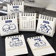 OLINIXT Coil Calendar, Portable Cartoon 2026 Desk Calendar,  Mini Calendar Plan Book Desktop Ornamen