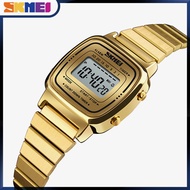 SKMEI Women Fashion Watches Simple Stainless Steel Watch Ladies Digital Waterproof Wristwatches Female Clock