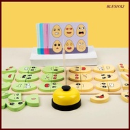 [Blesiya2] Wooden Portable Expression Matching Game for Kids Christmas Gift