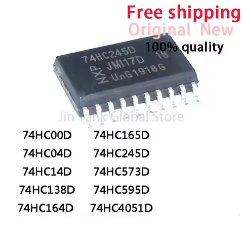 10Pcs New 74HC00D 74HC04D 74HC14D 74HC138D 74HC164D 74HC165D 74HC245D 74HC573D 74HC595D 74HC4051D IC