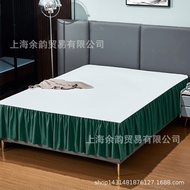 Garz ผ้าปูที่นอนสไตล์ผ้าระบายขอบเตียงฝาครอบกันฝุ่นชิ้นเดียวสีกันลื่นจับคู่กันทุกฤดู
