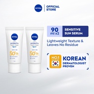 [ONLINE EXCLUSIVE] NIVEA SUN Protect & Light Feel Sensitive Sun Serum SPF50+ 90ml x2
