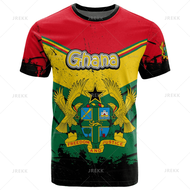 3D Ghana Nationa IndependenceDay Printed T Shirt The Republic-of Ghana Emblem Flag Graphic Tee-shirt