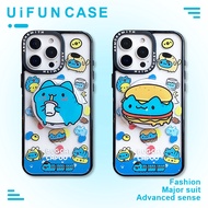 Funny Hamburg Bugcat Capoo Cat Kickstand Wireless Charging Phone Case Compatible for iPhone 16 15 Pl