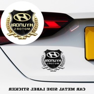 【In Stock】 2Pcs 3D Metal Car Side Window Sticker Emblem Badge Decals For Hyundai Matrix Getz Accent 