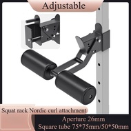 Squat Rack Nordic Curl Attachment Adjustable Situp Bulgarian Split Squat Leg Wheel Puller
