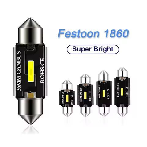 2x C5W LED CSP 1860 Signal Lamp Canbus Bulb 41mm 39mm 36mm 31mm Festoon Light C10W LED Auto Interior