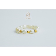 16k women's genuine gold full pearl rindang ring