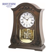 [Trả góp 0%] Đồng hồ để bàn Rhythm CRH165NR06 Wooden Table Clocks (Nâu)