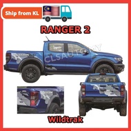 Ford Ranger Raptor Car Body Sticker Design 2 (1 Set) Pelekat Ranger Raptor 4x4