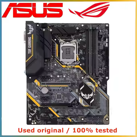 For ASUS TUF Z370-PLUS GAMING II Z370 Mainboard LGA1151 Socket Support i3 i5 i7 DDR4 Motherboard