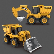 Creative Kids Toy Car Set - Boys Inertia Engineering Vehicles: Excavator, Bulldozer, Dump Truck & Do