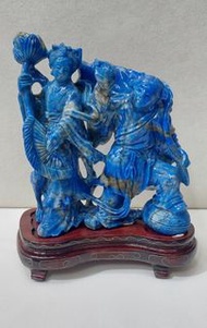 早期青金石雕和合二仙擺件