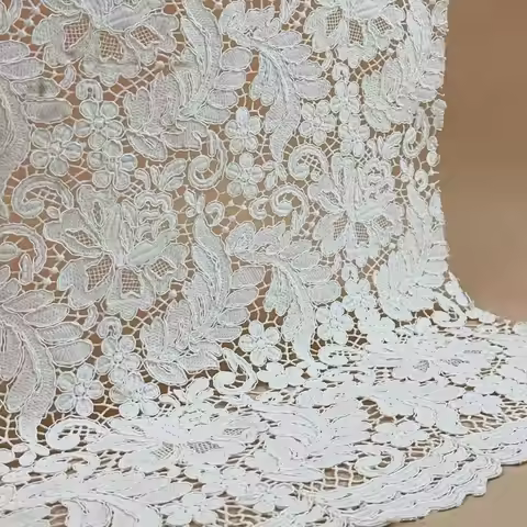 High Quality 2025 Ivory Strand Water Soluble Lace Fabric For Wedding Dress Bridal Gowns Women Cloth 