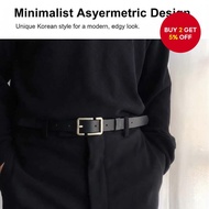 Unisex Korean Asymmetric Belt Solid Color Minimalist Adjustable Black For Fashion Week Streetwear Bu