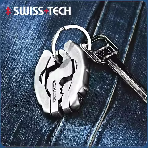 SWISS TECH 9 IN 1 Mini Multifunctional Pliers Pocket EDC Multitool Keychain Screwdriver Outdoor Hiki