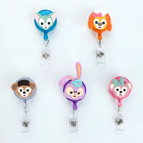StellaLou LinaBell Duffy Cute ID Card Holder Scalable Toggle Clip Employee Card Doctor Nurse Chest C