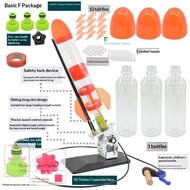 🚀 W&F Free Parachute +1 Nozzle Water Rocket Launcher Kit DIY STEM Toy | Learn Air Pressure & Thrust 