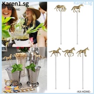 KA Horse Straw Decoration, Water Cup Accessories Metal Horse Stirrer Drink Stirrers,  Horse Shape Drink Tool Metal Horse Straw