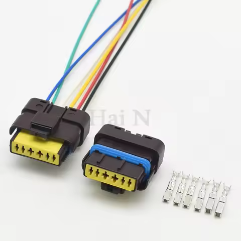 6 Pin 1.5/3.5mm Auto Fuel Oil Pump Wiring Terminal Male Female Waterproof Socket AC Assembly 211PC06