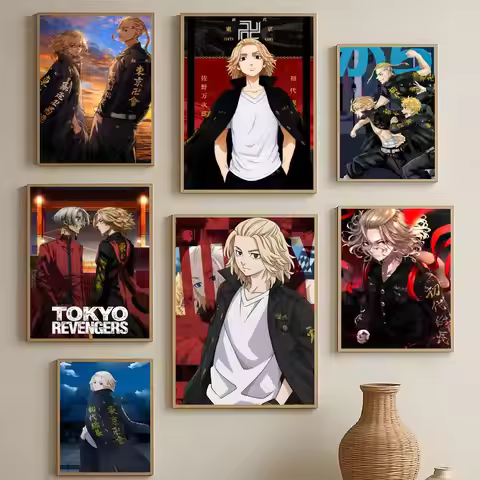 action anime Tokyo Revengers Poster HD Self-Adhesive Waterproof Wall Art Easy to Apply Multi-Scene D