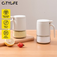 Citylife 395ml Glass Seasoning Jar With Spoon Spice Containers Airtight Jar For Salt Sugar Pepper Bo