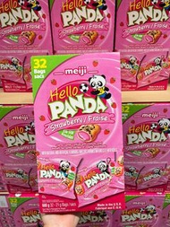 Meiji Hello Panda 明治可愛熊貓士多啤梨🍓夾心餅乾680g (1盒32包)